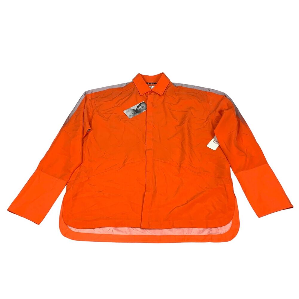 5:31 By Jerome Lamaar Mens Reflective Button Up Shirt True Pumpkin Orange S
